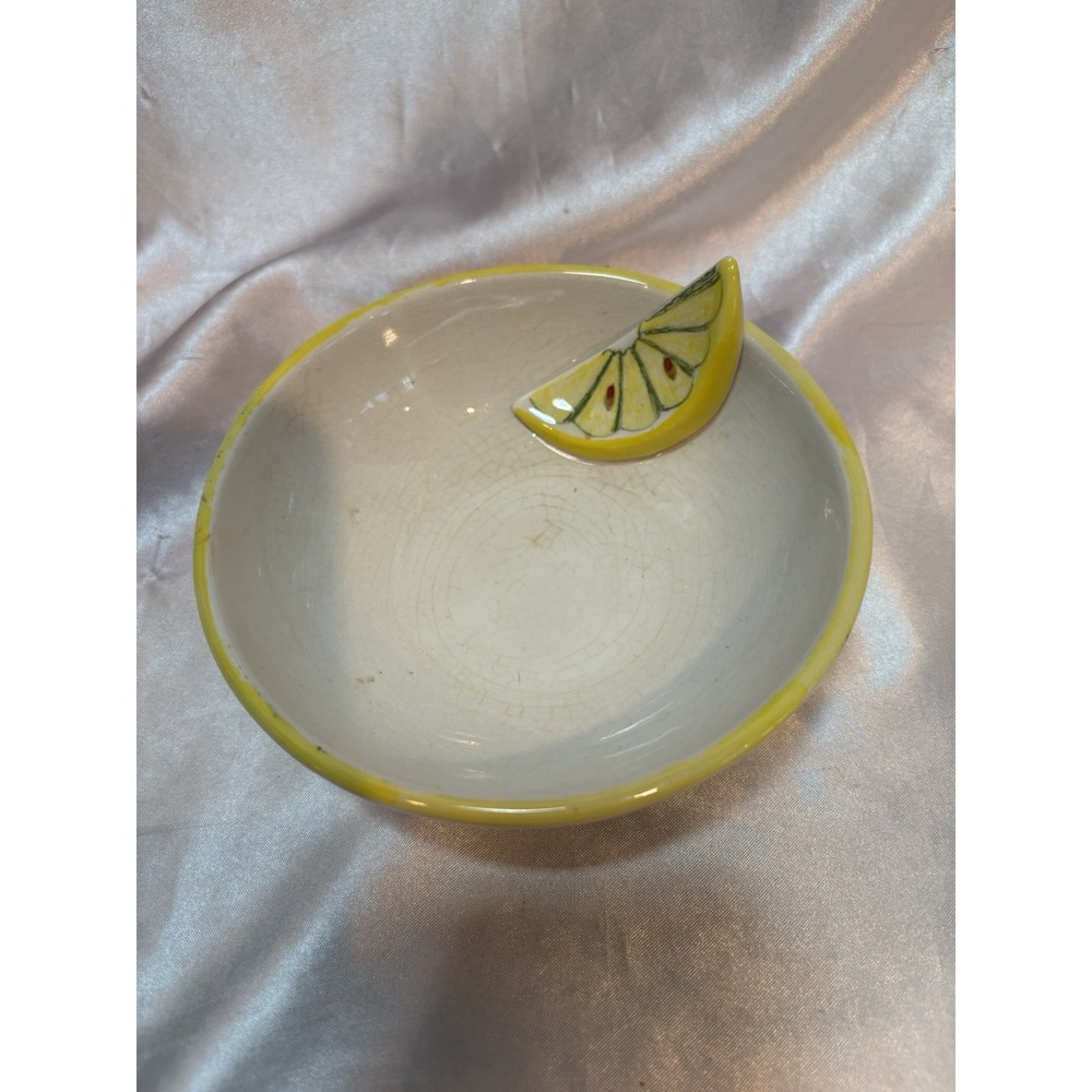 Vintage Secla Trompe De l'Oeil Lemon Slice Wedge Trinket Dish